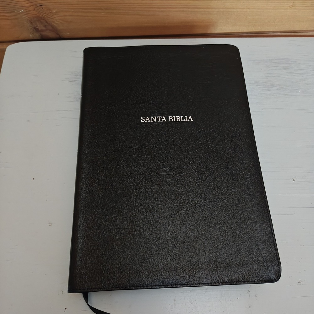 RVR 1960 Santa Biblia Letra Sper Gigante negro, piel fabricada VERY GOOD